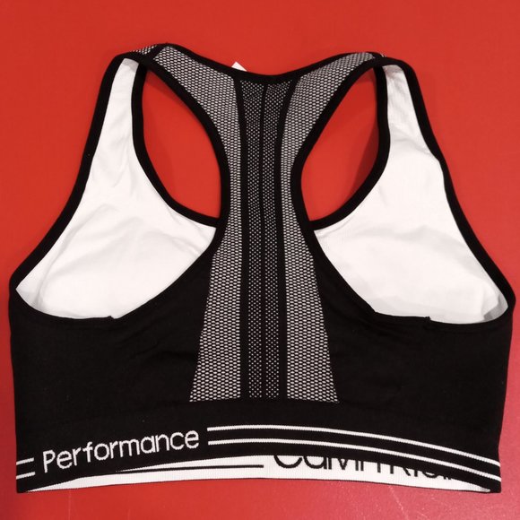 NWOT Calvin Klein performance black & white sport bra size M - Picture 2 of 6